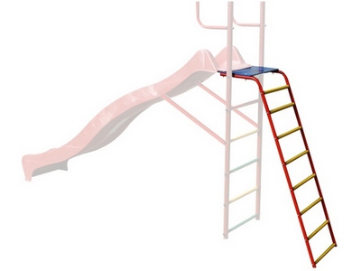 Наклонная лестница с площадкой к ДСК Вертикаль